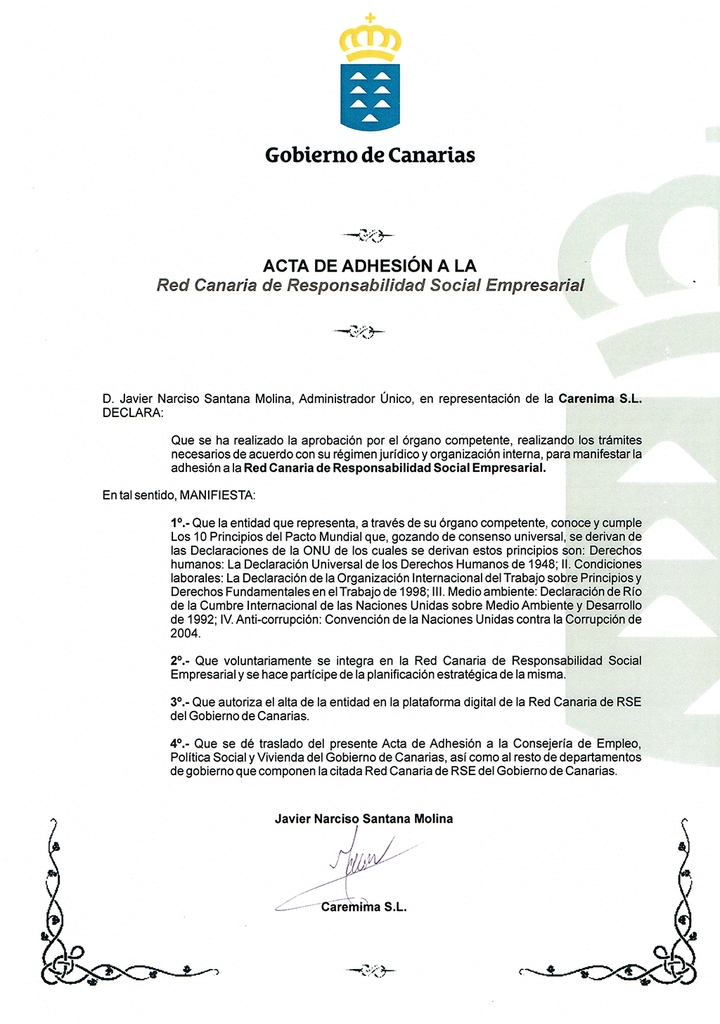 ACTA ADHESIÓN RSE